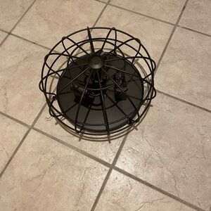 Industrial Cage Flush Mount Light - Black